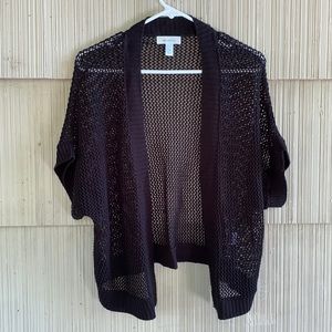 ✅Dress Barn Short Sleeve Wide Knit Cardigan